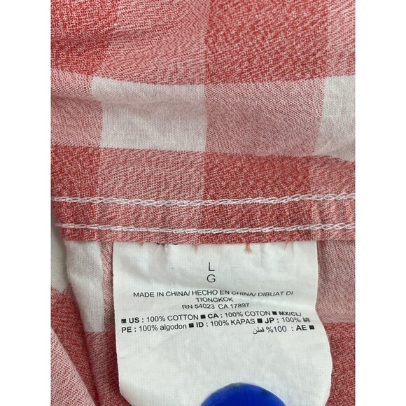 Old Navy Mens Button Down Shirt The Classic Shirt Slim Fit Red Checkered L Large - Picture 7 of 8